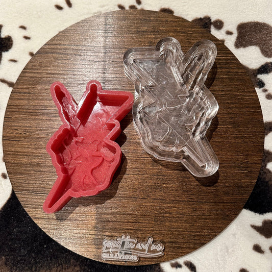 Peace Sign Skellie Hand w/ Lightning Bolt Silicone Mold