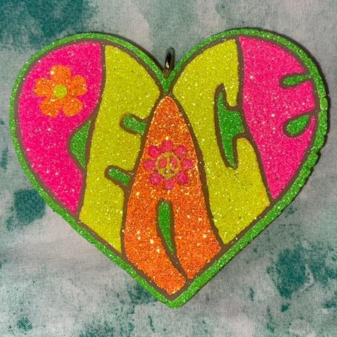 Peace Hippie Heart Silicone Mold