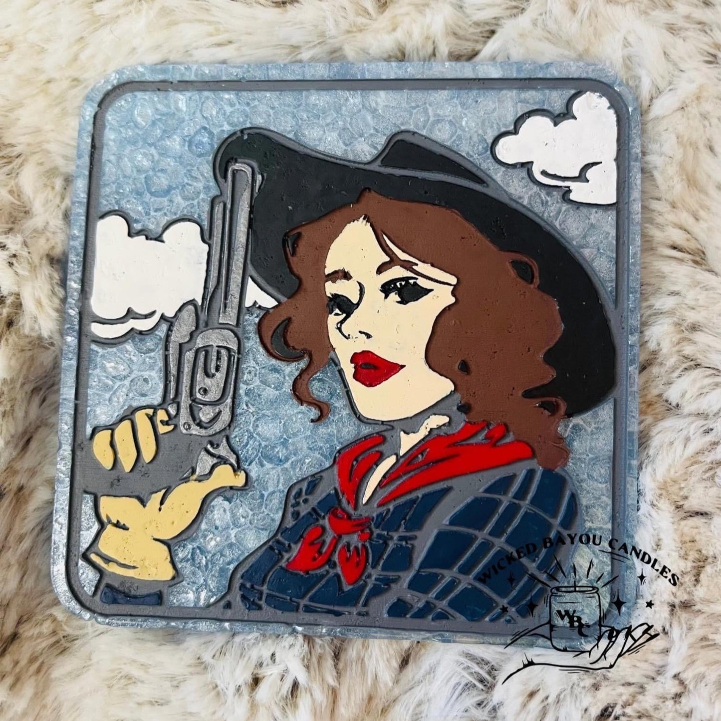 Vintage Cowgirl with Pistol Silicone Mold
