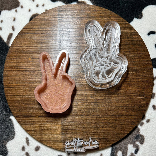 Peace Sign Skellie Hand Silicone Mold