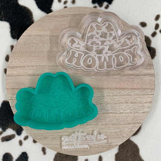 Howdy with Cowboy Hat Silicone Mold